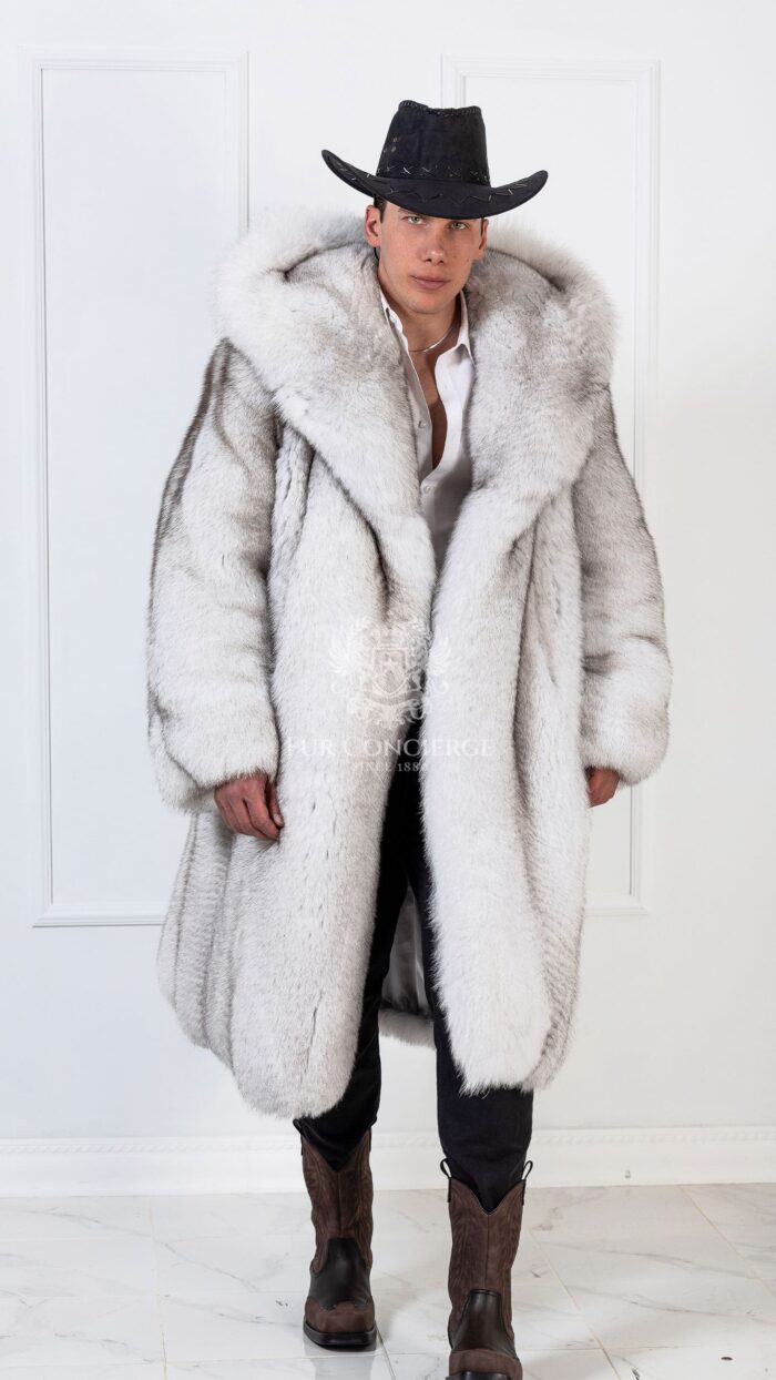 Rowan | Men’s Luxury Blue Fox Fur Coat