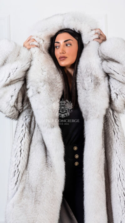 Bobe | Luxury Blue Fox Fur Coat With