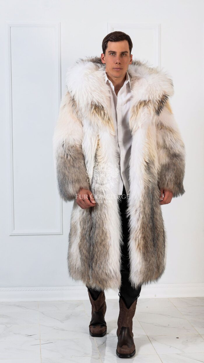 Jaxx | Men's Luxury Artic Finn Raccoon Fur Coat With Huge Hood