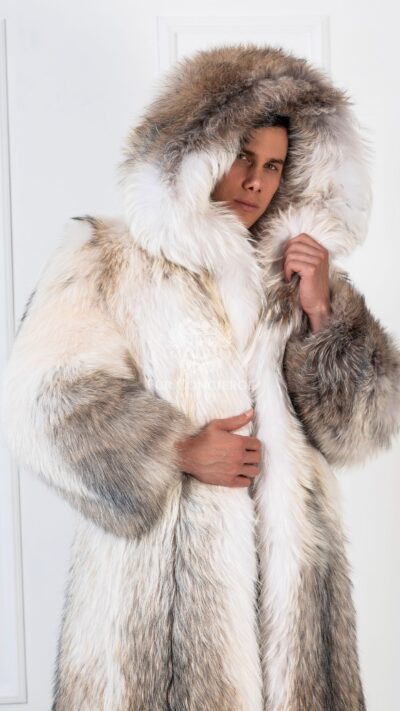 Jaxx | Men's Luxury Artic Finn Raccoon Fur Coat With Huge Hood