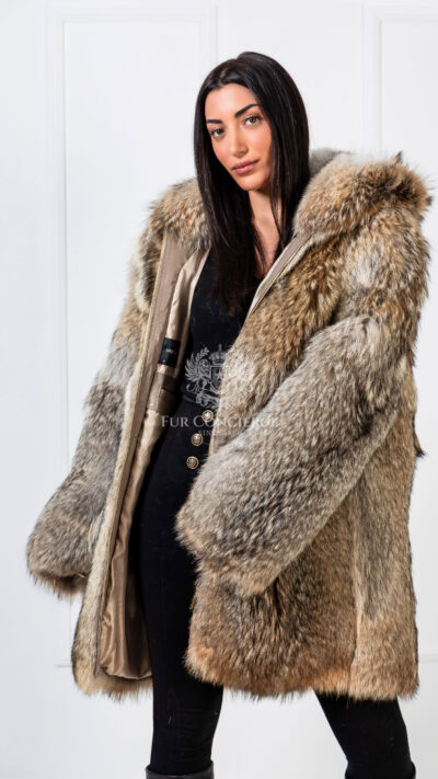 Harley | Luxury American Coyote Fur Jacket With Big Hood