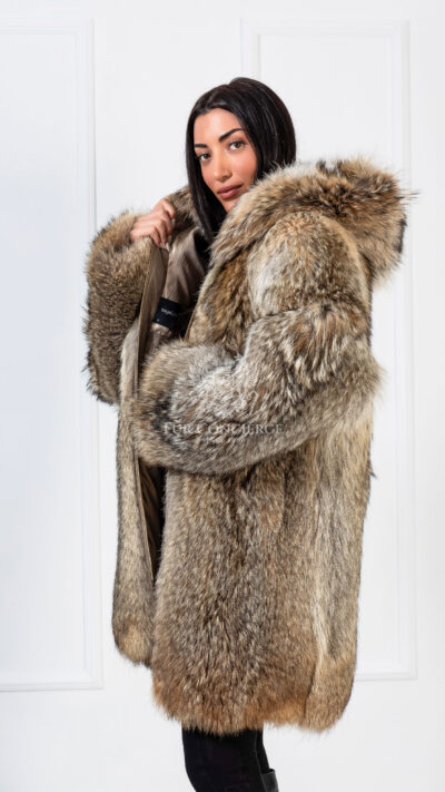 Harley | Luxury American Coyote Fur Jacket With Big Hood