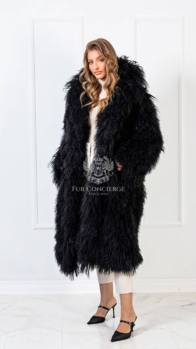 Orson | Luxury Mongolian Lamp Fur Coat With Collar