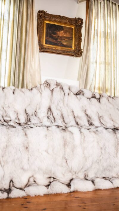 Bari | Real Luxurious Norwegian Saga Blue Fox Fur Throw – Bed Runner