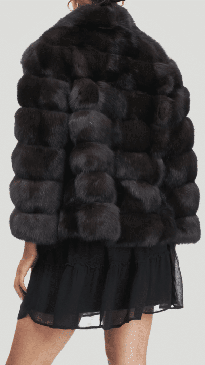 Salome | Luxury Darκ Russian Sable Fur Jacket With Collar