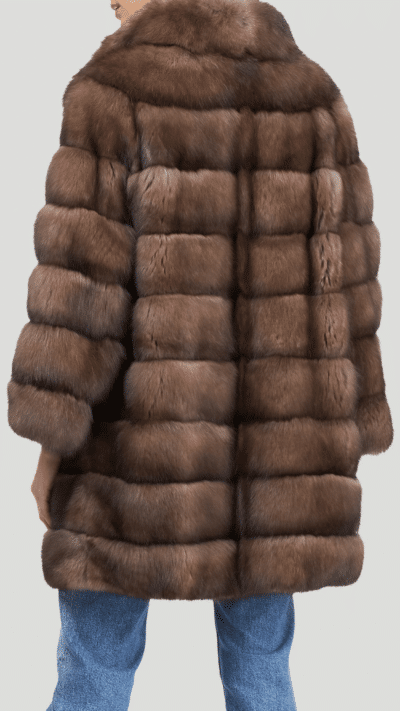 Annalise | Luxury Russian Honey-Brown Sable Fur Jacket With Lavish English Collar